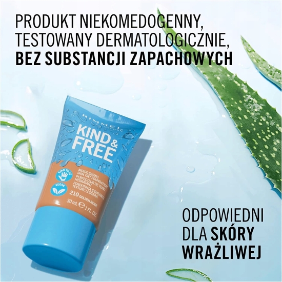 Rimmel Kind & Free Skin Tint Nawilżający Podkład - 010 Rose Ivory (30 ml)