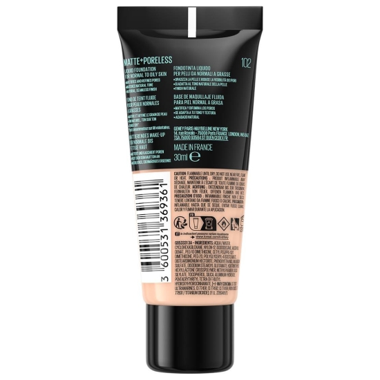 MAYBELLINE Fit  Podkład Do Twarzy Me Matte Poreless Matujący 102 Fair