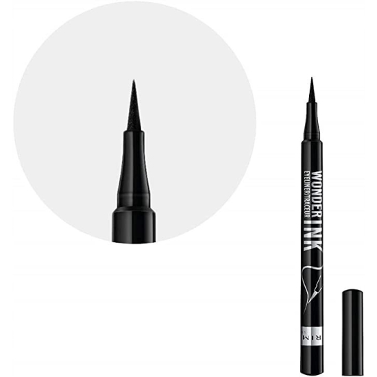 Rimmel Wonder Ink Eyeliner 001 Black - czarny eyeliner w pisaku