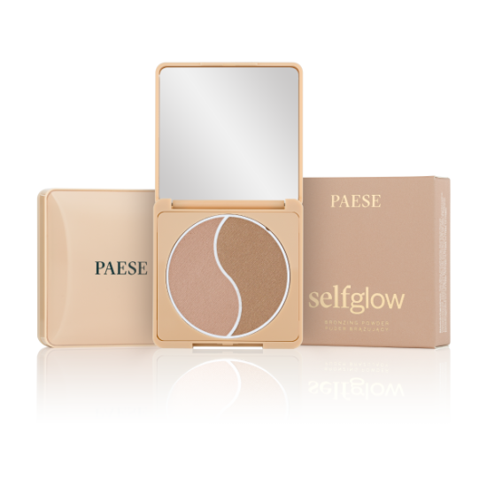 PAESE Self Glow - Brązujący Puder Prasowany Light Dla Naturalnego Blasku