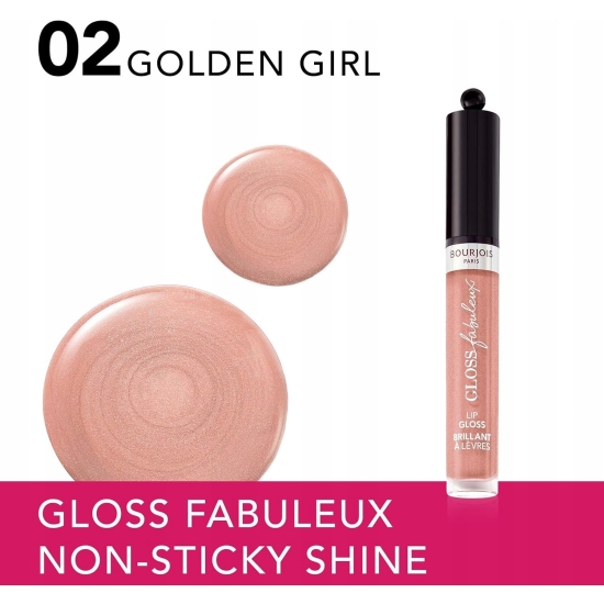 Bourjois Gloss Fabuleux - Błyszczyk do ust 02 Golden Girl Nawilżający 3.5 m