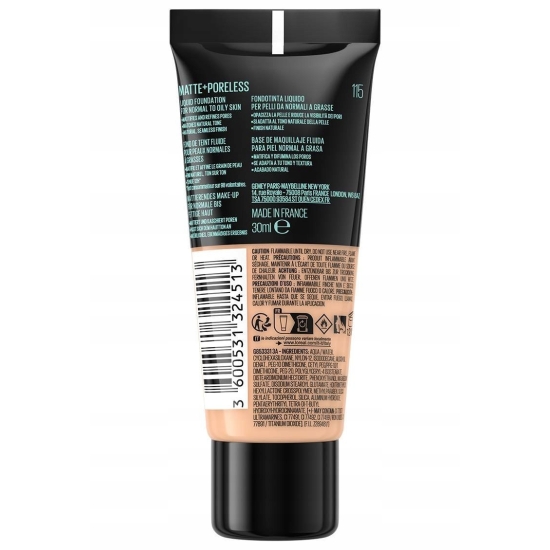 Maybelline Fit Me Matte Poreless Podkład Matujący 115 Ivory