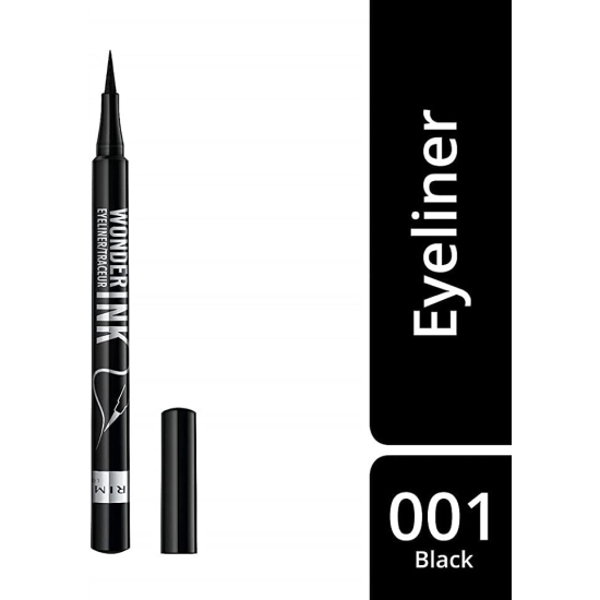 Rimmel Wonder Ink Eyeliner 001 Black - czarny eyeliner w pisaku