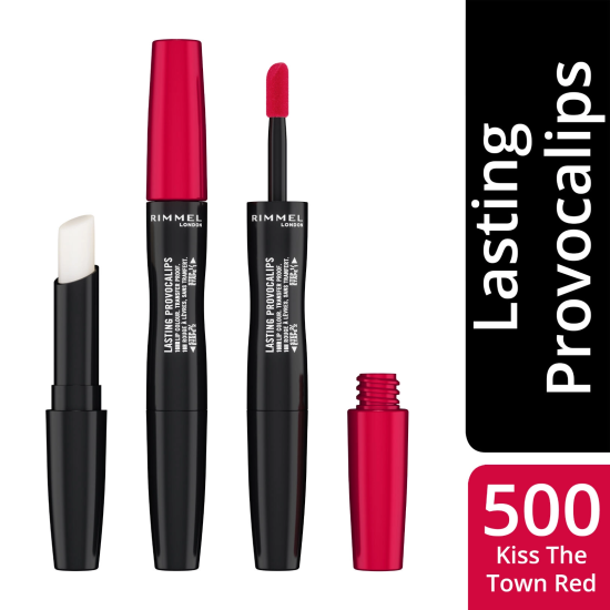 RIMMEL Lasting Provocalips Pomadka W Płynie Dwustopniowa - 500 Kiss The Town Red