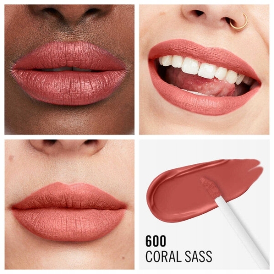 Rimmel Lasting Mega Matte Płynna Pomadka do Ust 600 Coral Sass 7,4 ml